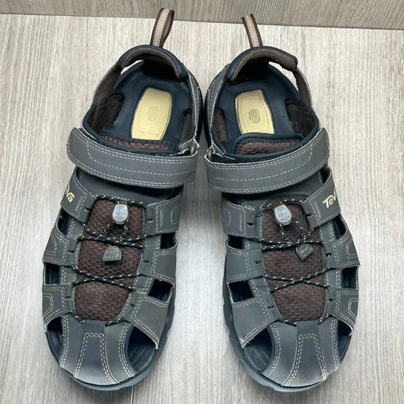 Teva Sandals Mens Sz 11 Forebay Water Fisherman Sport Trail Hiking Brown - Picture 6 of 12